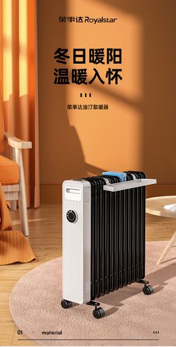 荣事达油汀电暖器家用暖风机节能电暖气大面积电热油汀取暖器 黑白9